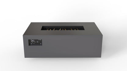 Warming Trends AON 48" Charcoal Powder-Coated Steel Rectangular Natural Gas Fire Table With Platinum Ignition and UT170 CrossFire Brass Burner