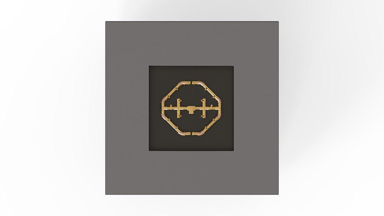 Warming Trends AON 48" Charcoal Powder-Coated Steel Square Liquid Propane Fire Table With Platinum Ignition and U180 CrossFire Brass Burner