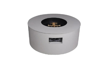 Warming Trends AON 48" Sand Pebble Powder-Coated Steel Circular Natural Gas Fire Table With Mercury Ignition and U180 CrossFire Brass Burner