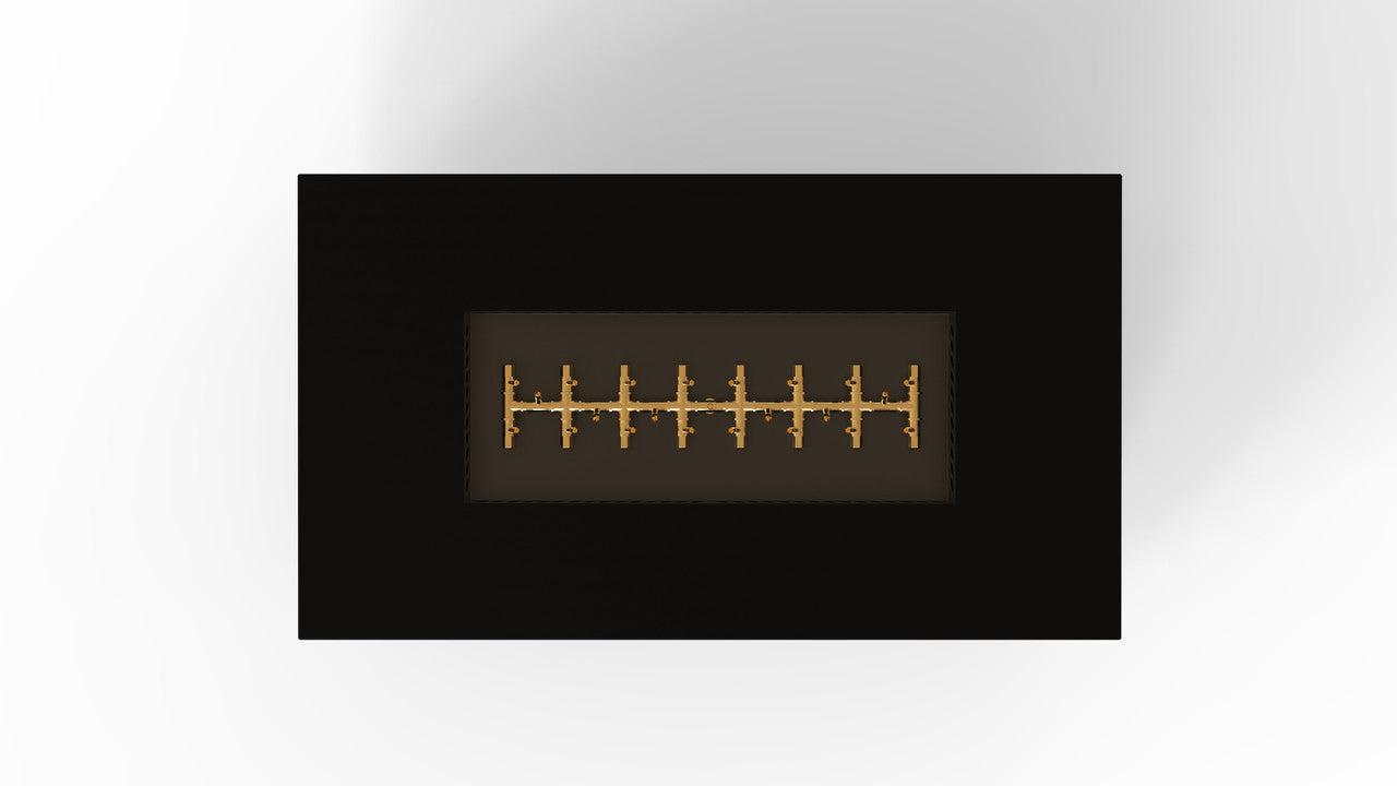 Warming Trends AON 60" Black Powder-Coated Steel Rectangular Liquid Propane Fire Table With Mercury Ignition and UT230 CrossFire Brass Burner