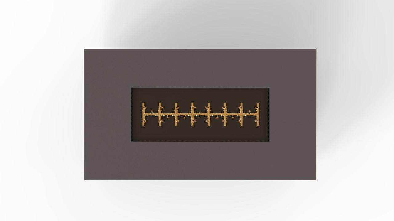 Warming Trends AON 60" Charcoal Powder-Coated Steel Rectangular Natural Gas Fire Table With Push Button Ignition and UT230 CrossFire Brass Burner