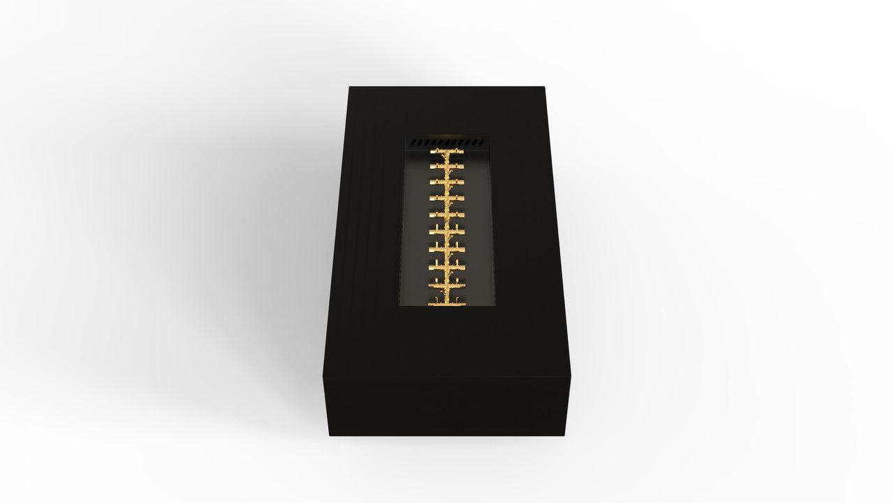 Warming Trends AON 72" Black Powder-Coated Steel Rectangular Liquid Propane Fire Table With Push Button Ignition and UT290 CrossFire Brass Burner