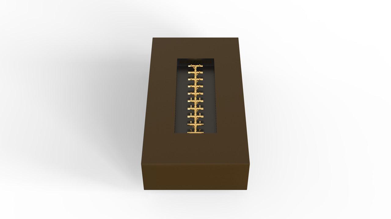 Warming Trends AON 72" Bronze Powder-Coated Steel Rectangular Natural Gas Fire Table With Platinum Ignition and UT290 CrossFire Brass Burner