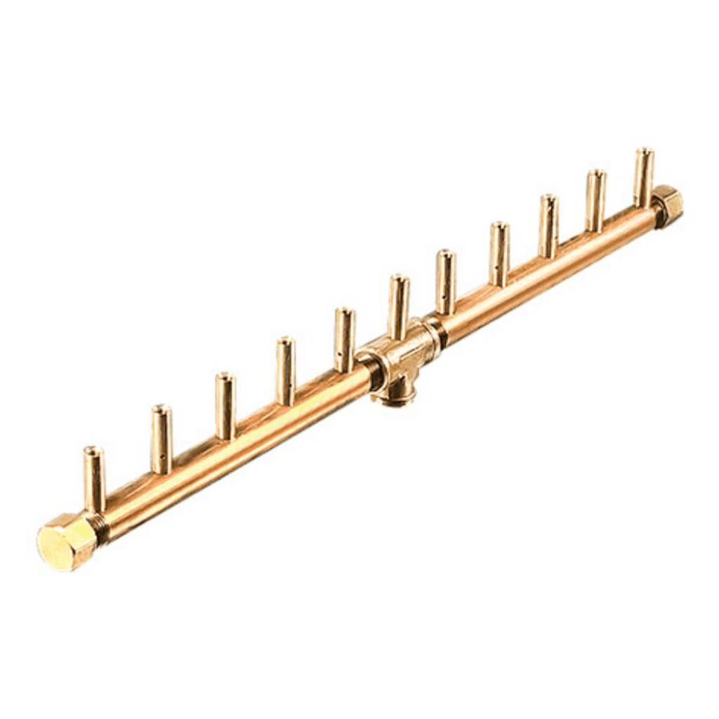 Warming Trends CFBL130 Linear Crossfire Brass Burner with 32" x 8" Plate