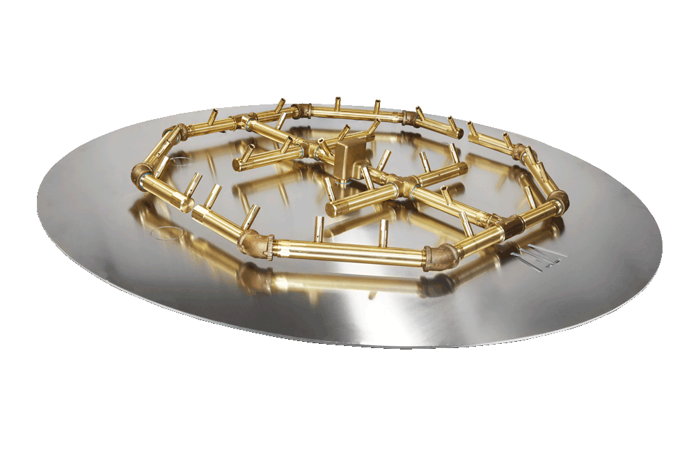 Warming Trends Octagonal CFBO320 320K BTU Natural Gas Crossfire Brass Burner With Waterstop & 36" Square Plate