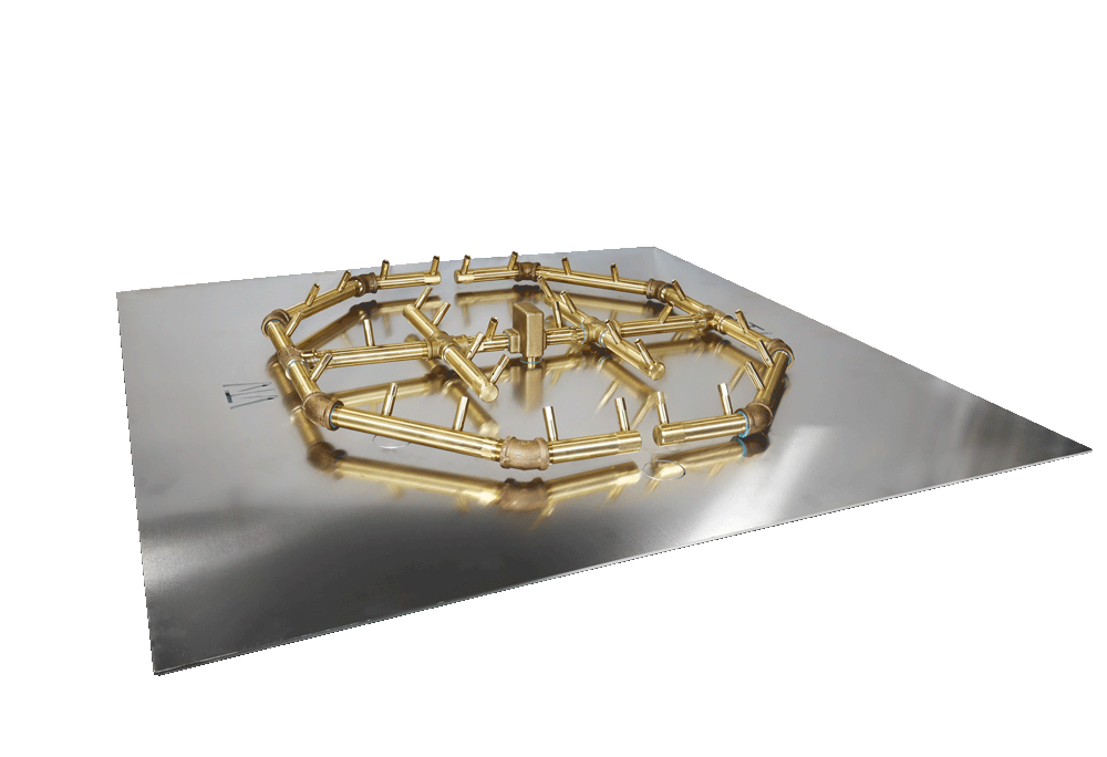 Warming Trends Octagonal CFBO320 320K BTU Natural Gas Crossfire Brass Burner With Waterstop & 36" Square Plate