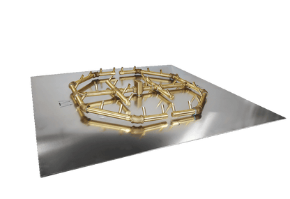 Warming Trends Octagonal CFBO320 320K BTU Natural Gas Crossfire Brass Burner With Waterstop & 36" Square Plate