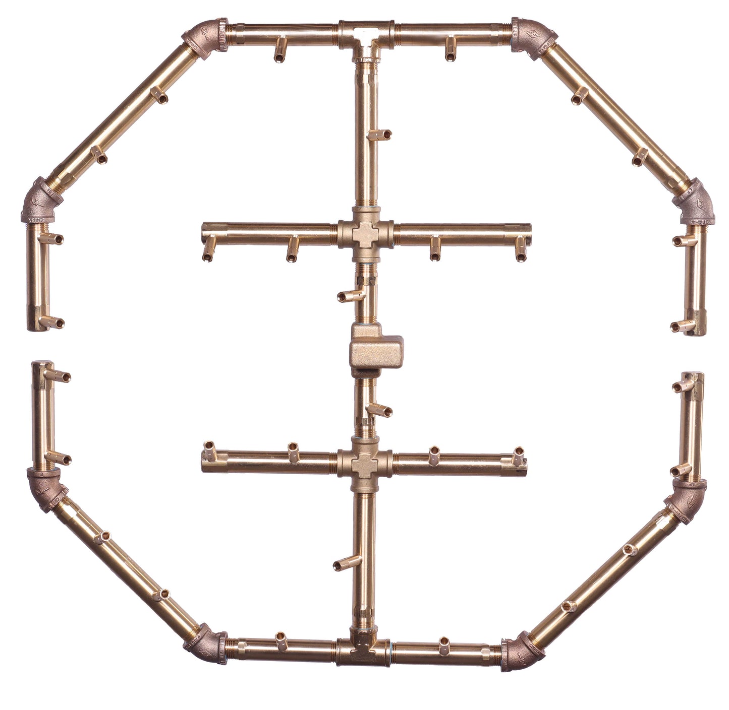 Warming Trends Octagonal CFBO320 320K BTU Natural Gas Crossfire Brass Burner With Waterstop & 36" Square Plate