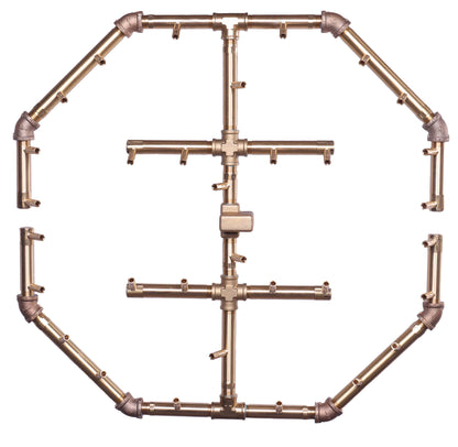 Warming Trends Octagonal CFBO320 320K BTU Natural Gas Crossfire Brass Burner With Waterstop & 36" Square Plate