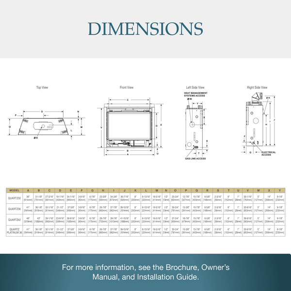 Majestic Quartz Platinum 36" Traditional Top/Rear Direct Vent Propane Gas Fireplace With IntelliFire Touch Ignition System